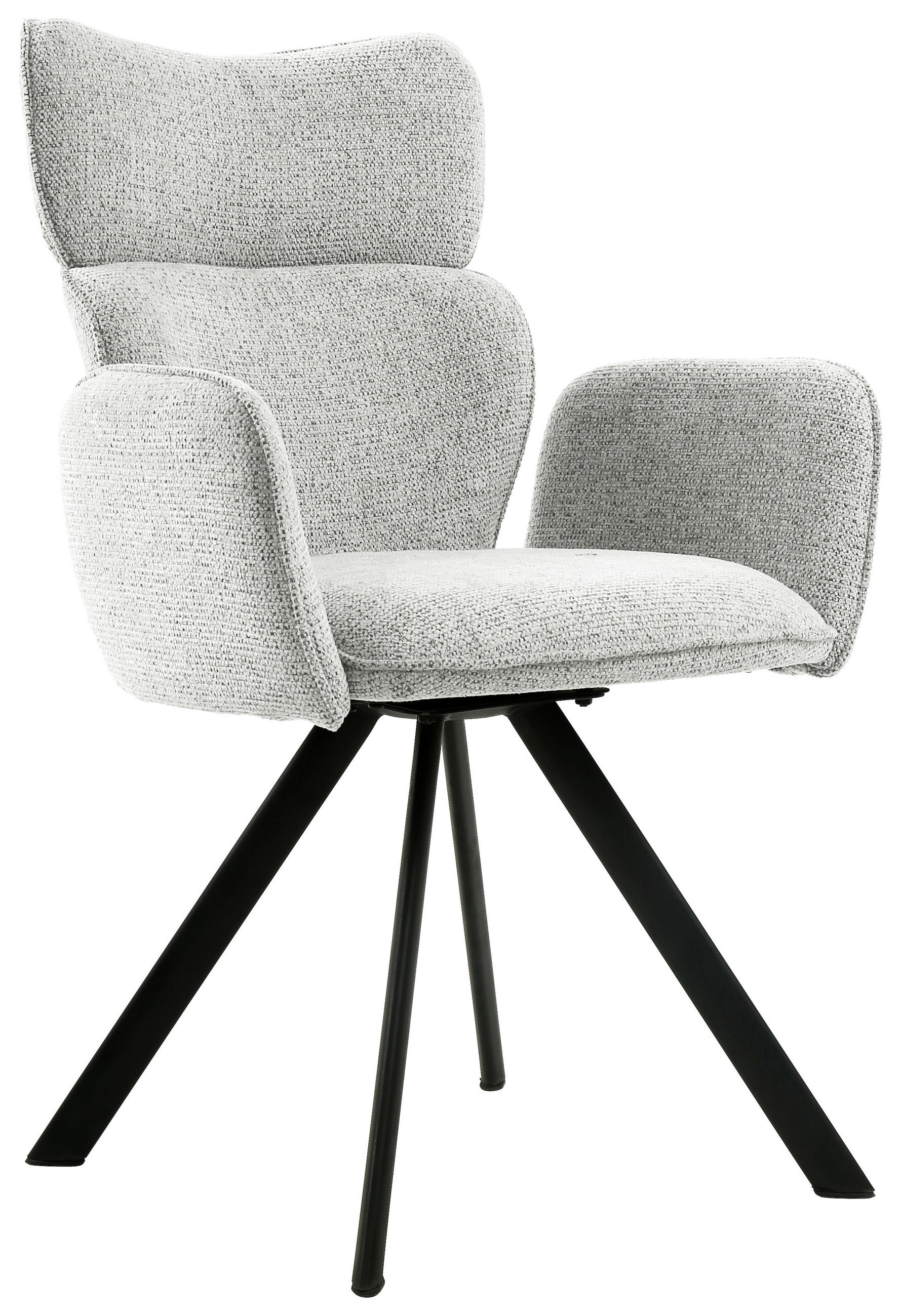 ARMLEHNSTUHL  in Eisen Leinenoptik  - Schwarz/Grau, Design, Holz/Textil (64,5/93/61cm) - Hom`in