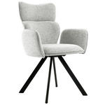 ARMLEHNSTUHL  inklusive Armlehnen Leinenoptik  - Schwarz/Grau, Design, Holz/Textil (64,5/93/61cm) - Hom`in