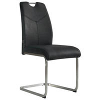 SVIKTSTOL  med handtag  äkta läder  svart, stålfärgad  - stålfärgad/svart, Design, metall/läder (44/97.5/58.5cm) - Novel