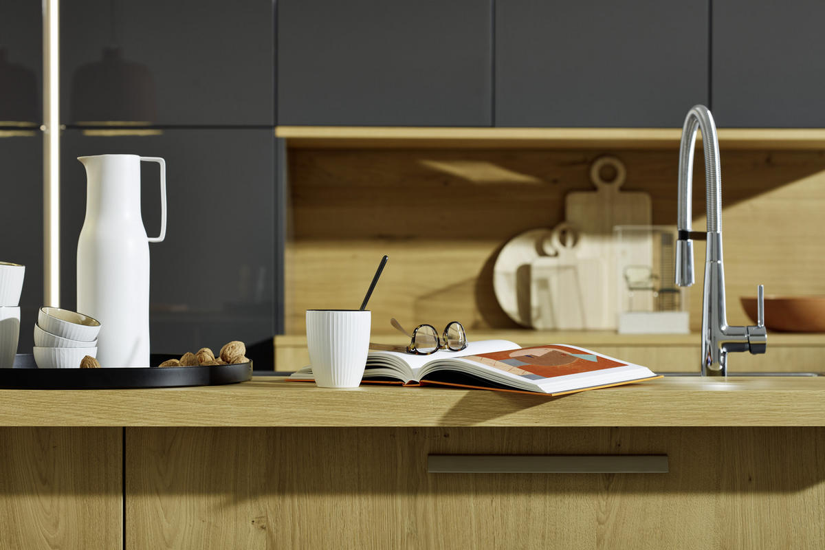 EINBAUKÜCHE NOVA LACK  - Graphitfarben, Design, Holzwerkstoff - Nolte Küchen