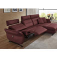 ECKSOFA in Echtleder Bordeaux  300/157 cm  - Bordeaux/Schwarz, Design, Leder/Metall (300/157cm) - Dieter Knoll