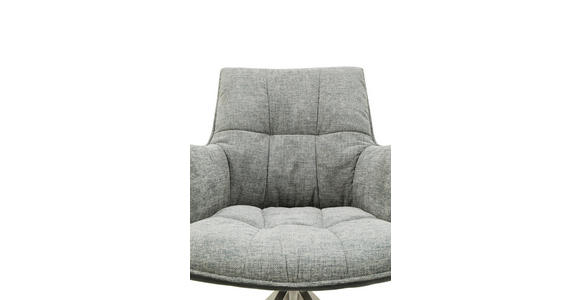 ARMLEHNSTUHL in Edelstahl Mikrofaser, Leinenoptik - Edelstahlfarben/Anthrazit, Design, Textil/Metall (59/89,5/63cm) - Novel