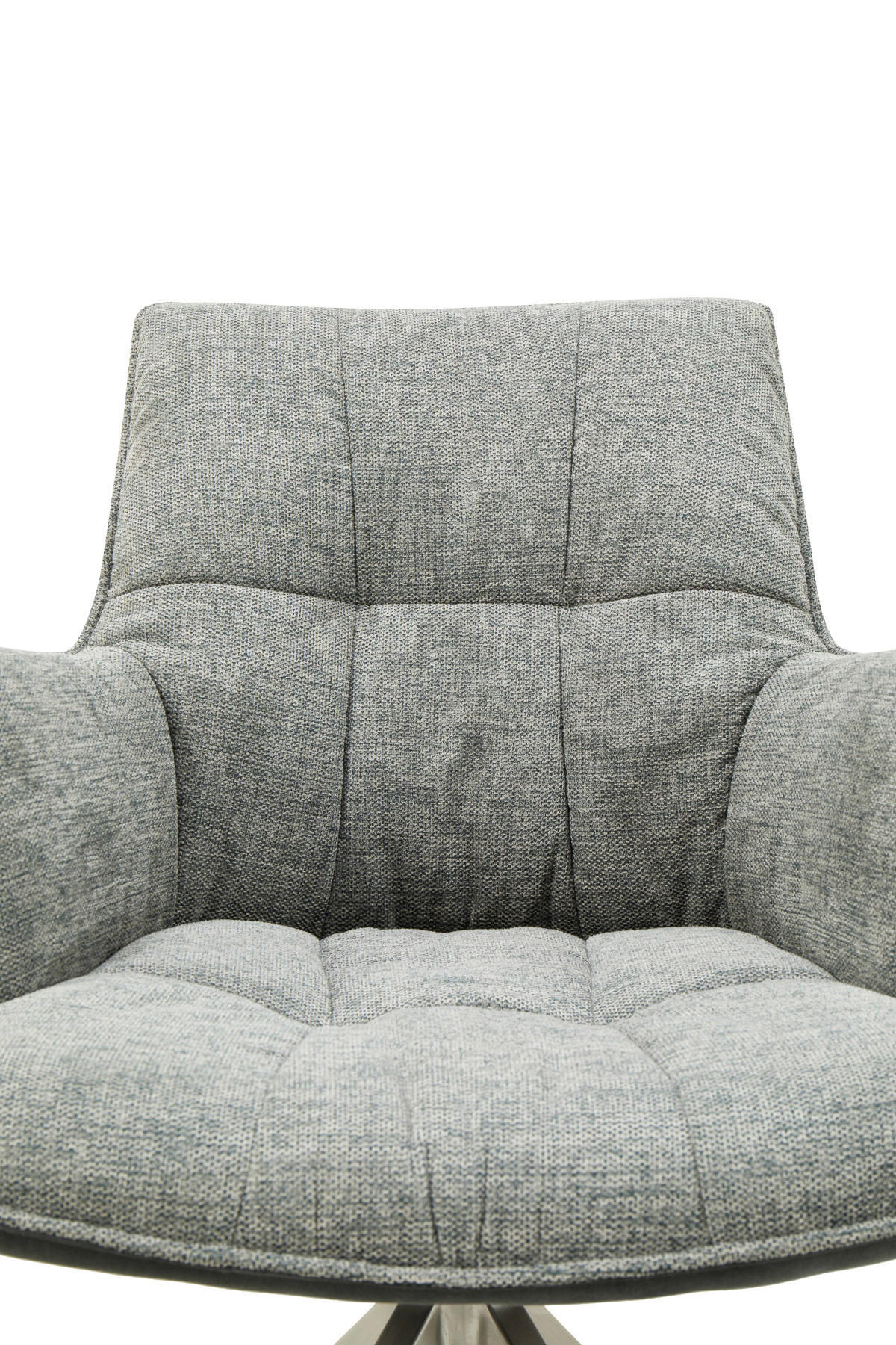 ARMLEHNSTUHL  in Edelstahl Mikrofaser, Leinenoptik  - Edelstahlfarben/Anthrazit, Design, Textil/Metall (59/89,5/63cm) - Novel