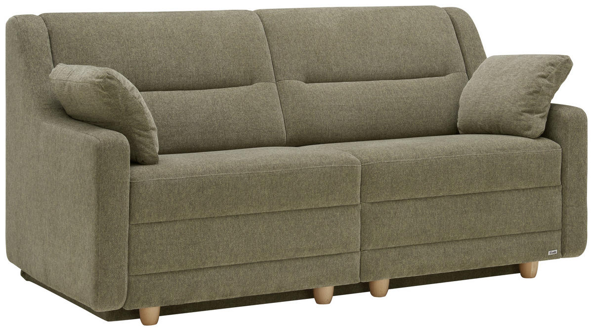 SCHLAFSOFA in Textil Olivgrün  - Buchefarben/Olivgrün, Konventionell, Holz/Textil (184/88/91cm) - Sedda