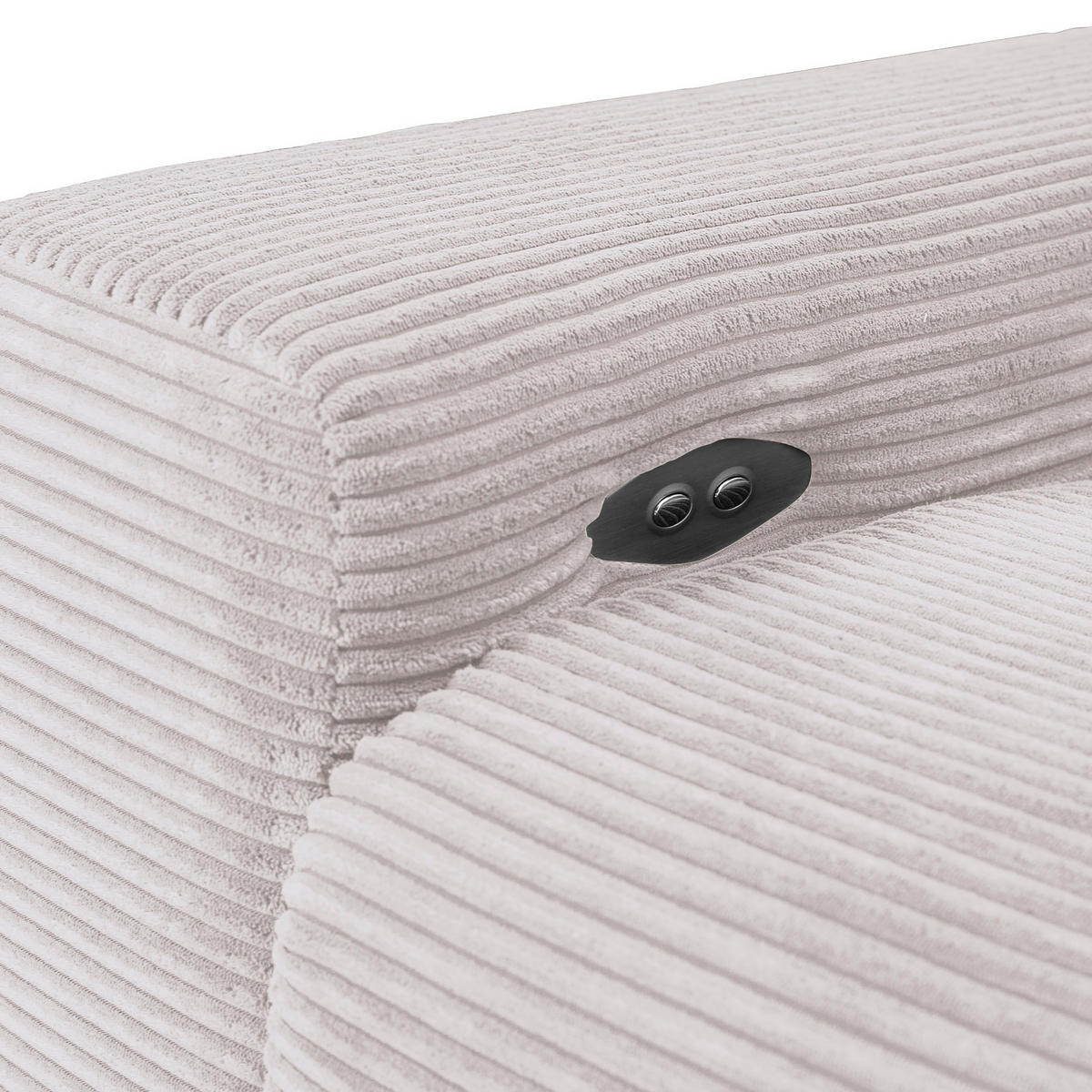 ECKSOFA in Cord Naturfarben  - Schwarz/Naturfarben, Konventionell, Textil/Metall (295/165cm) - Carryhome