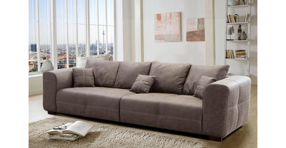 BIGSOFA Flachgewebe Braun - Beige/Braun, KONVENTIONELL, Holz/Textil (287/69/108cm) - Cantus
