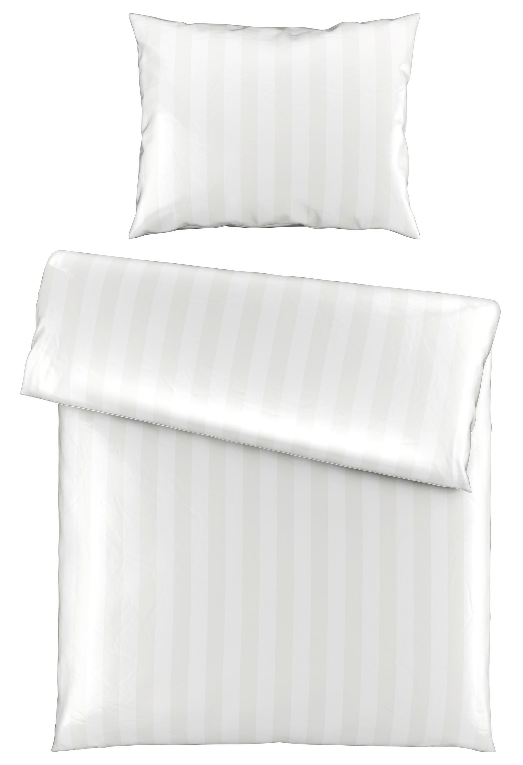 BETTWÄSCHESET Satin 160/210 cm  65 cm/100 cm  - Weiss, Textil (160/210cm) - Dieter Knoll