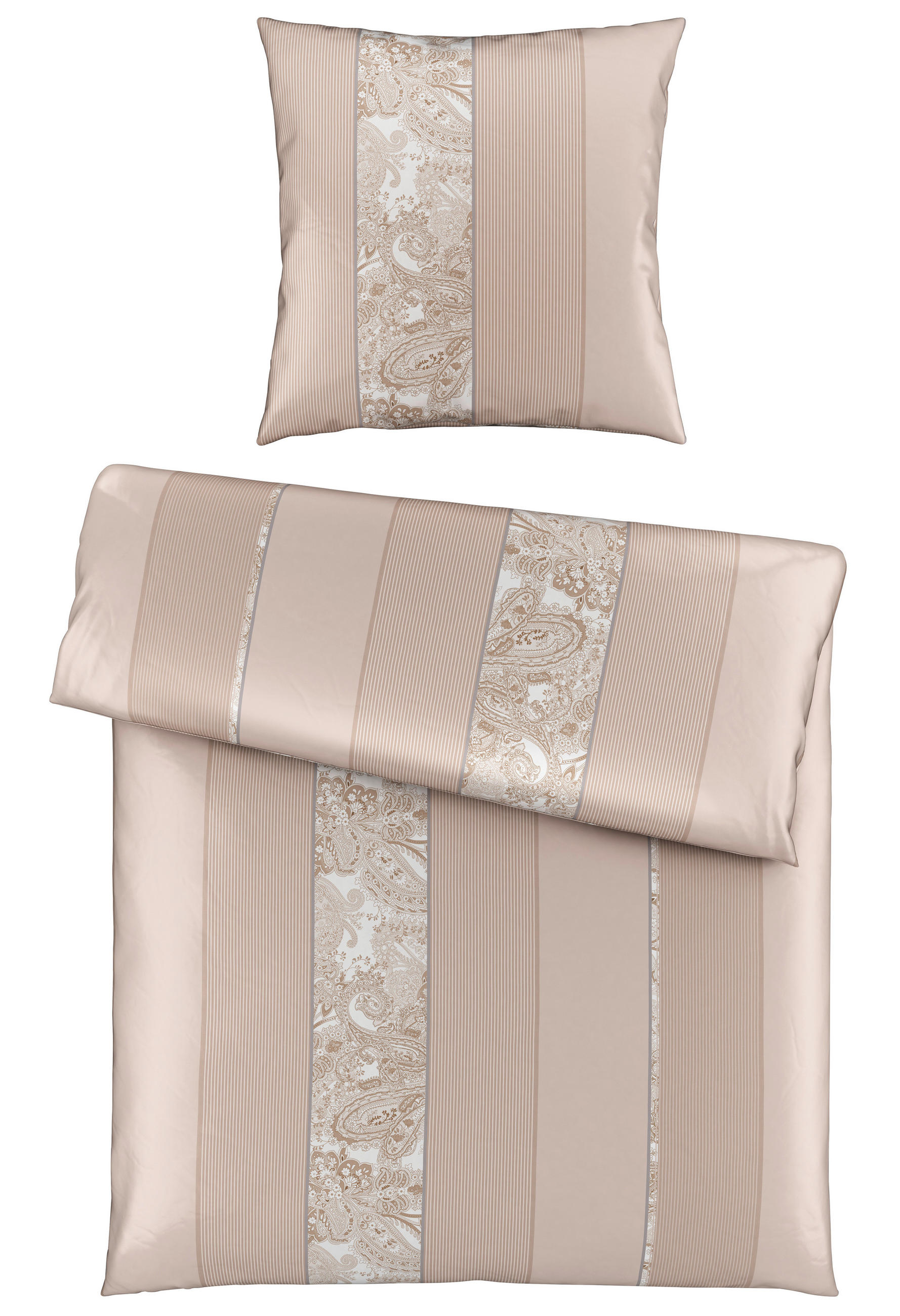 BETTWÄSCHESET Satin 160/210 cm  65 cm/100 cm  - Beige, Design, Textil (160/210cm) - Dieter Knoll