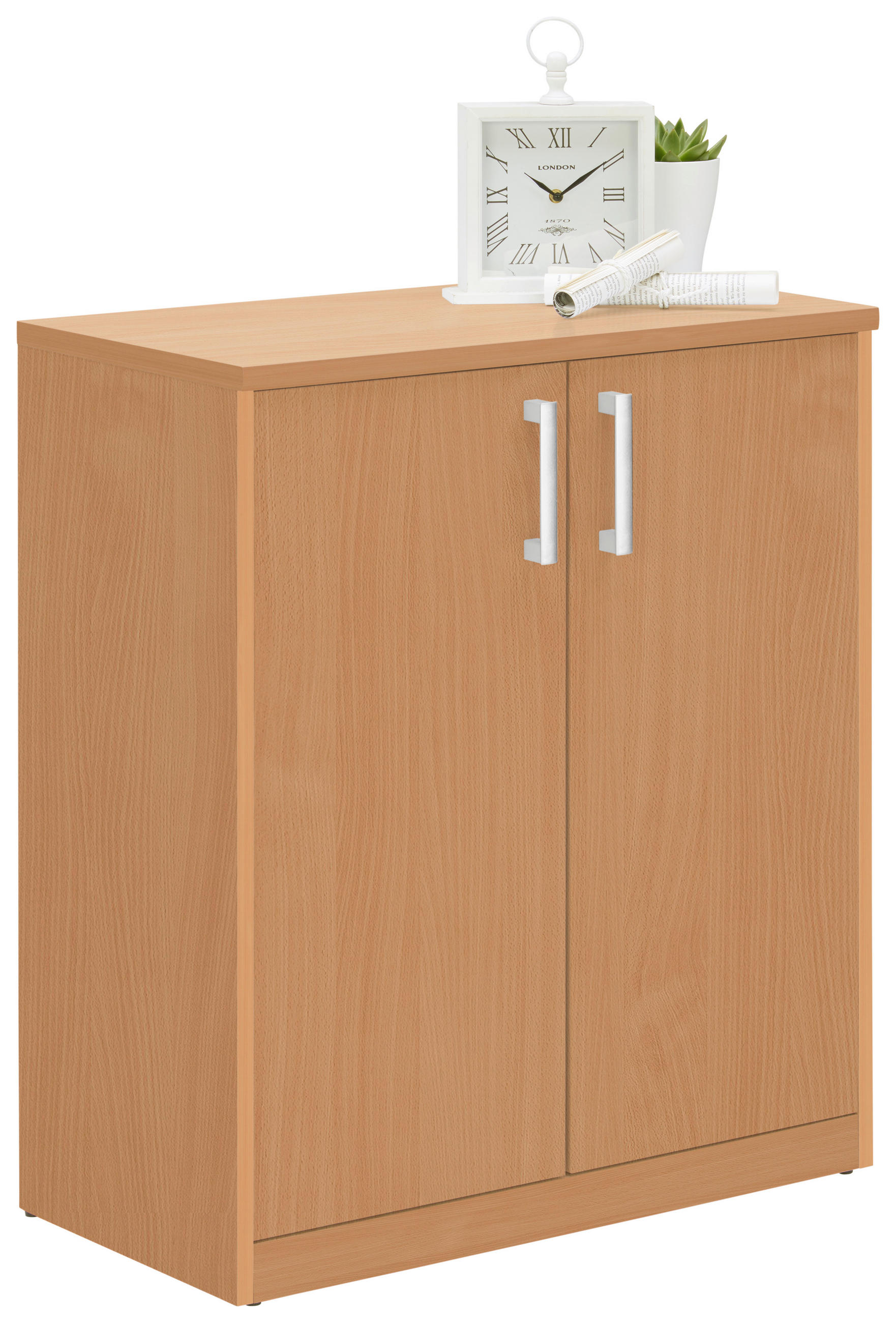 KOMMODE Buchefarben - Silberfarben/Buchefarben, Basics, Holzwerkstoff (72/84/36cm) - Xora