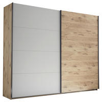 SCHWEBETÜRENSCHRANK in Eichefarben, Hellgrau  - Eichefarben/Hellgrau, Modern, Holzwerkstoff/Metall (270/225/60cm) - Venda