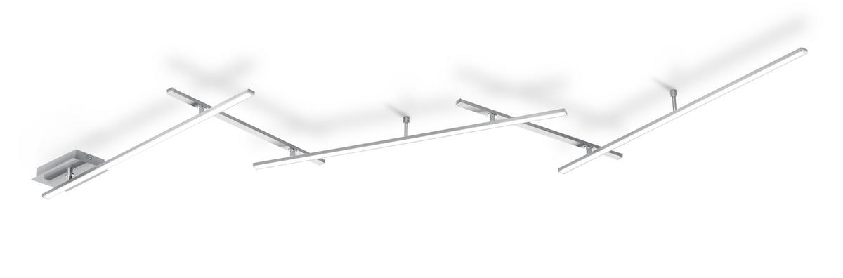 STROPNÉ LED SVIETIDLO, 245/50/6,5 cm - biela/niklová, Trend, kov/plast (245/50/6,5cm) - Novel