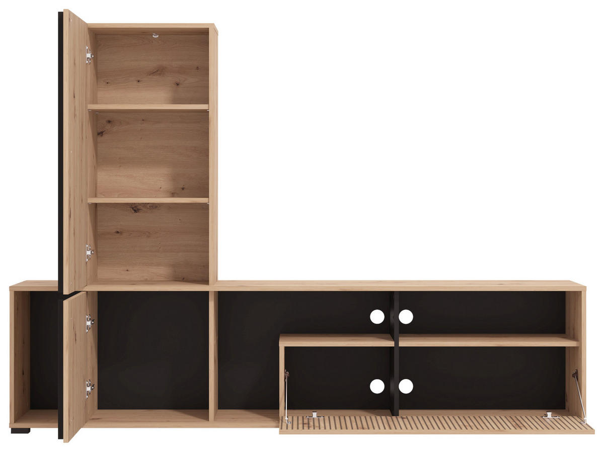 TV-ÁLLVÁNY Artisan tölgy  - Artisan tölgy, Basics, faalapú anyag (195,5/139,5/33cm) - Xora