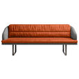 SITZBANK 255/89/68 cm Velours, Flachgewebe Anthrazit, Kupferfarben Metall  - Anthrazit/Schwarz, Design, Textil/Metall (255/89/68cm) - Dieter Knoll