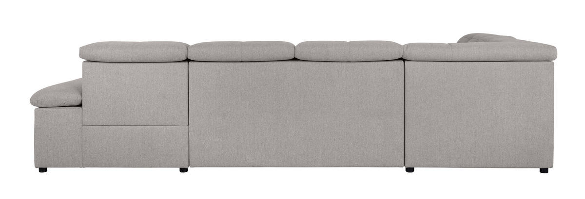 WOHNLANDSCHAFT in Hellgrau  - Hellgrau/Grau, Design, Textil/Metall (215/328/173cm) - MID.YOU