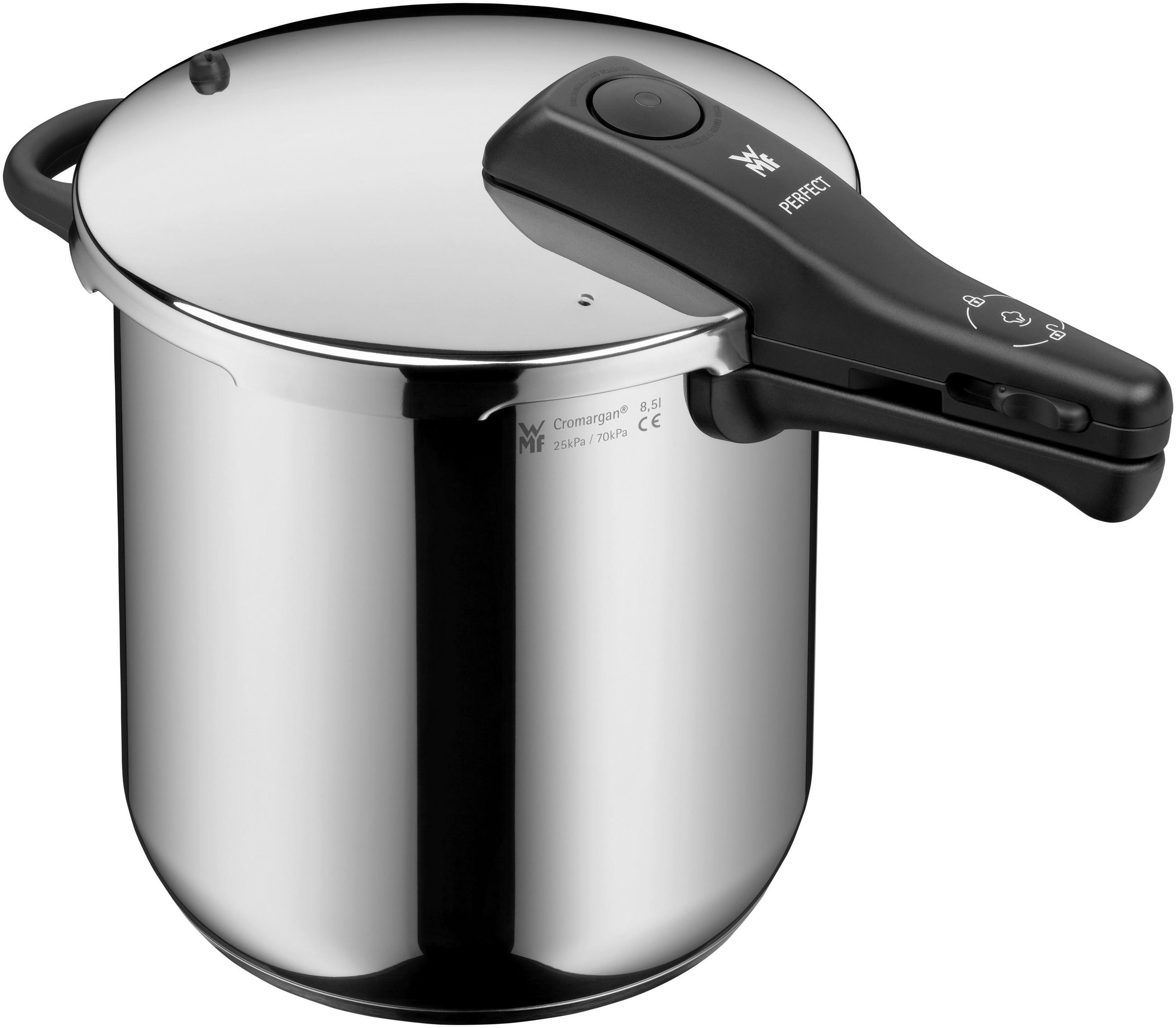 SCHNELLKOCHTOPF Perfect 8,5 L  - Edelstahlfarben/Schwarz, Basics, Metall (22cm) - WMF