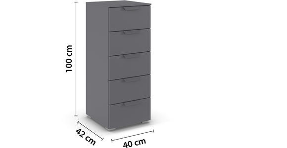 KOMMODE  in 40/100/42 cm  - Dunkelgrau, Design, Holzwerkstoff/Metall (40/100/42cm) - Carryhome