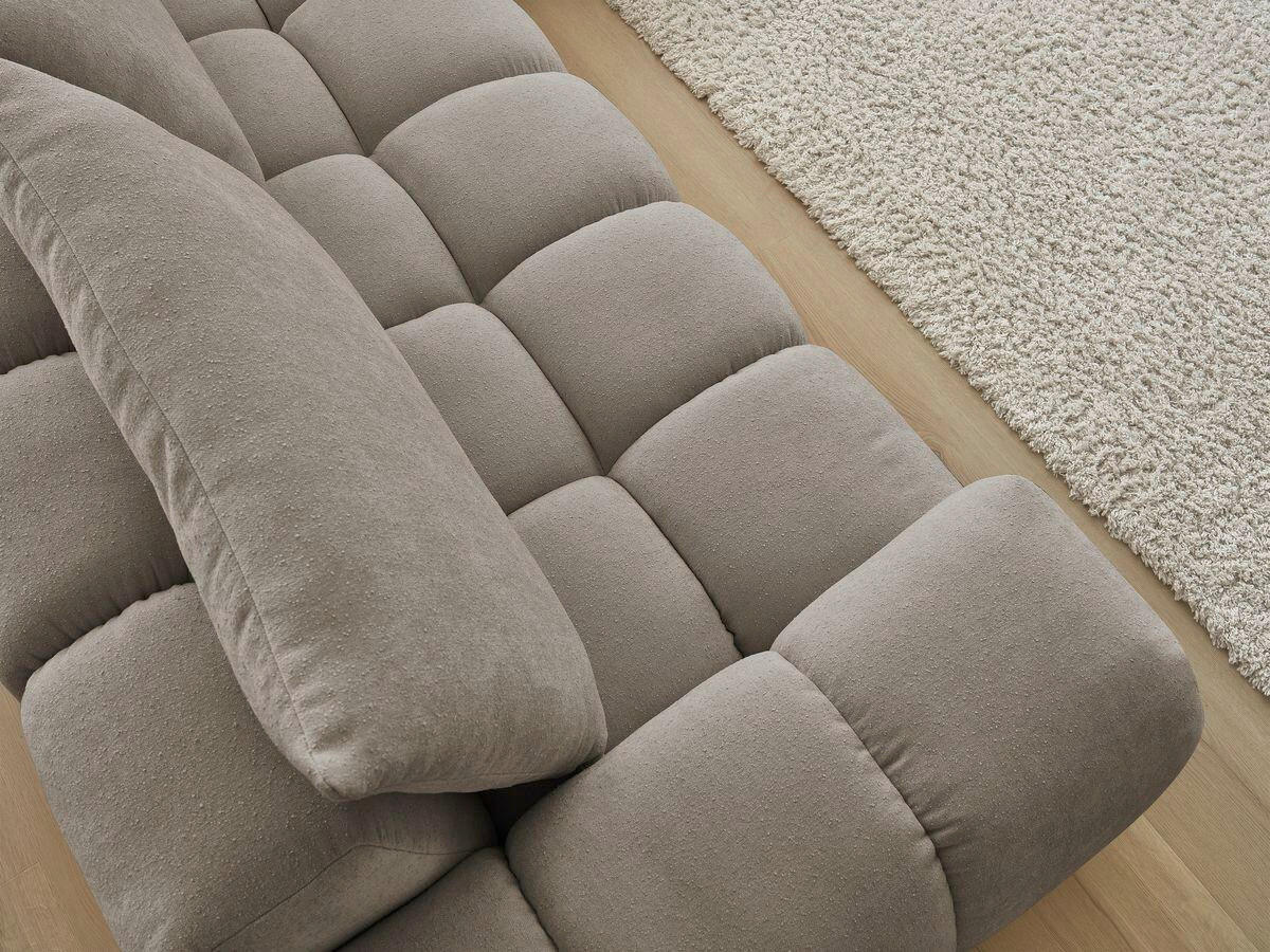 ECKSOFA Ottomane rechts  EVEREST Taupe Struktur  - Taupe/Schwarz, MODERN, Kunststoff/Textil (352/210cm) - Livetastic