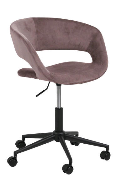 JUGENDDREHSTUHL Samt Rosa, Schwarz - Schwarz/Rosa, Design, Kunststoff/Textil (56/87/54cm) - Carryhome