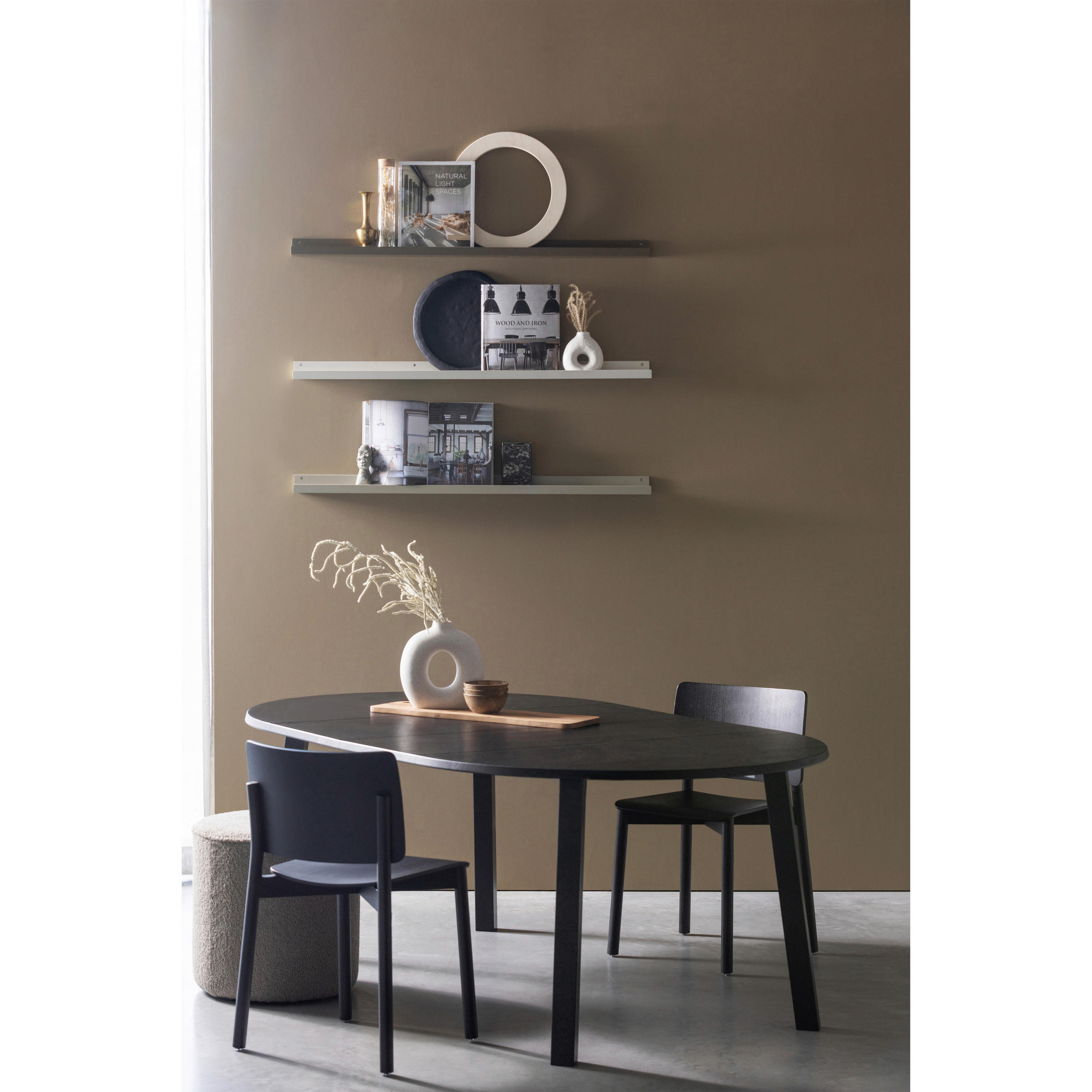 ESSTISCH Schwarz oval  ausziehbar  - Schwarz, Design, Holz (120-200/120/75cm) - Livetastic