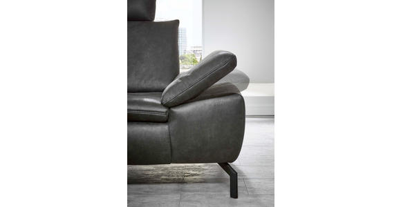 ECKSOFA Anthrazit Mikrofaser  - Anthrazit/Schwarz, Design, Textil/Metall (181/341cm) - Dieter Knoll