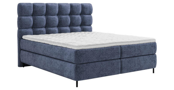 BOXSPRINGBETT 180/200 cm  in Dunkelblau  - Schwarz/Dunkelblau, Trend, Textil/Metall (180/200cm) - Esposa