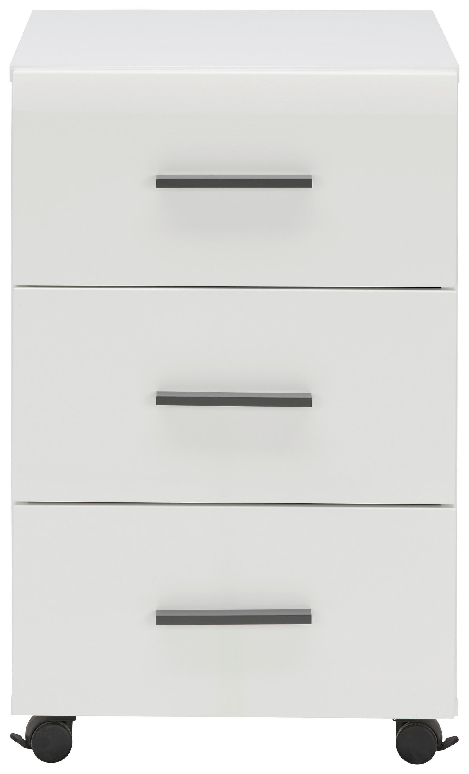 POJÍZDNÝ KONTEJNER, 43/68,3/51,6 cm - bílá/antracitová, Basics, kompozitní dřevo/plast (43/68,3/51,6cm) - Hom`in