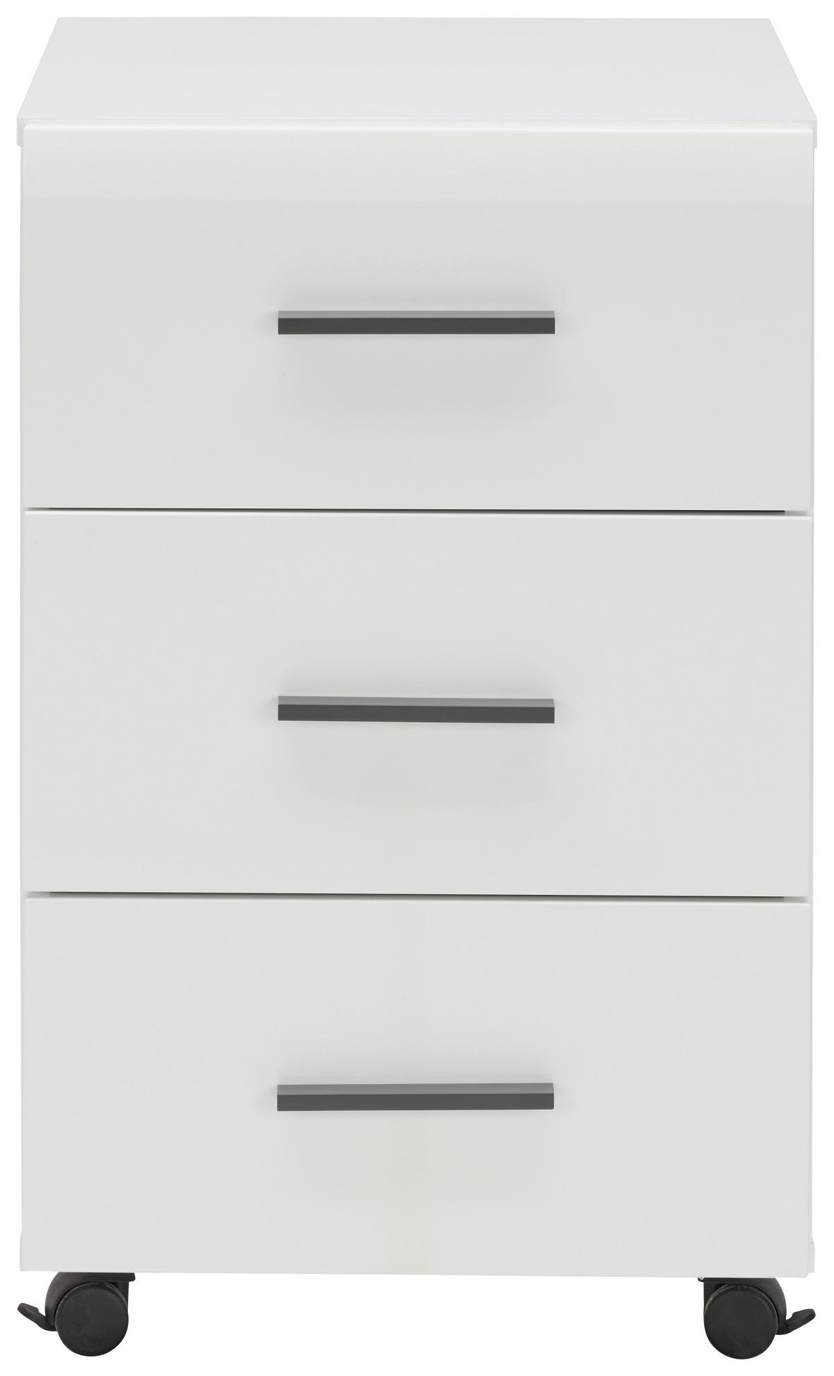 POJÍZDNÝ KONTEJNER, 43/68,3/51,6 cm - bílá/antracitová, Basics, kompozitní dřevo/plast (43/68,3/51,6cm) - Hom`in