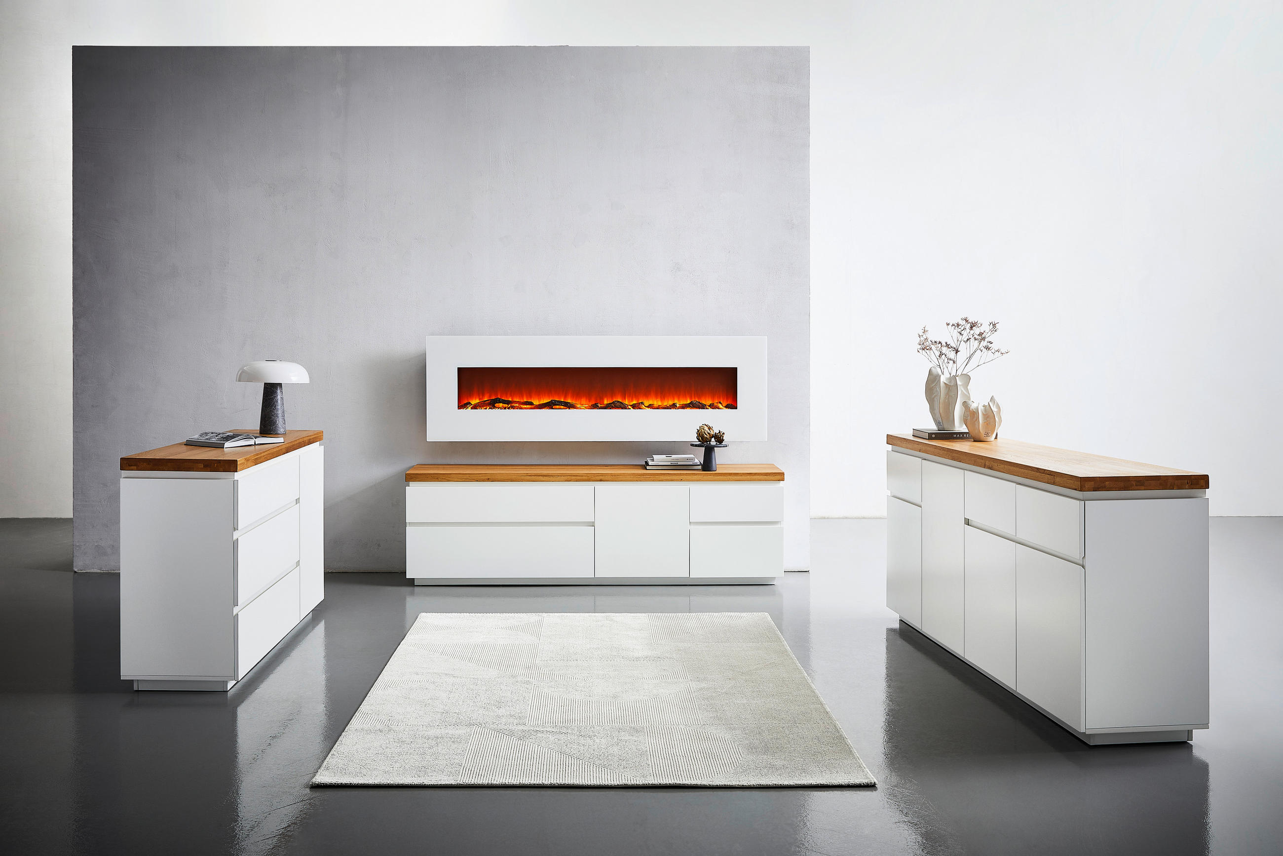 SIDEBOARD 195/82/42 cm  - Eichefarben/Weiß, KONVENTIONELL, Holz/Holzwerkstoff (195/82/42cm) - Novel