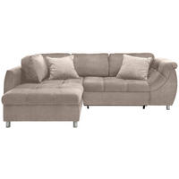 ROZKLADACIA ROHOVÁ POHOVKA, textil, taupe - chrómová/taupe, Modern, kov/textil (190/250cm) - Livetastic