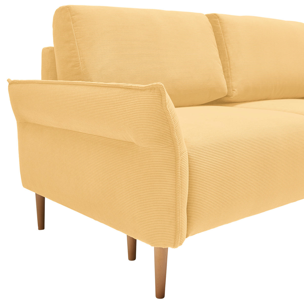 3-SITS SOFFA i manchester gul  - naturfärgad/gul, Modern, trä/textil (183/85/92cm) - MID.YOU