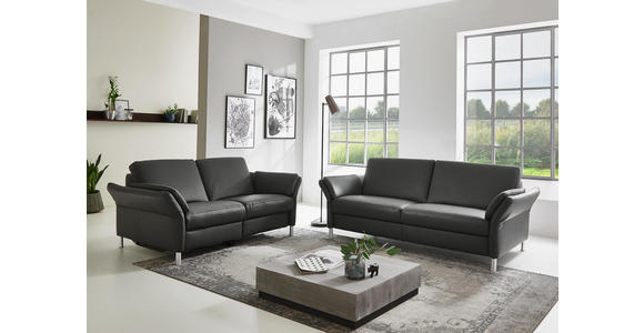 DREISITZER-SOFA in Leder Dunkelorange - Dunkelorange/Alufarben, Design, Leder/Metall (190/82/99cm) - Dieter Knoll