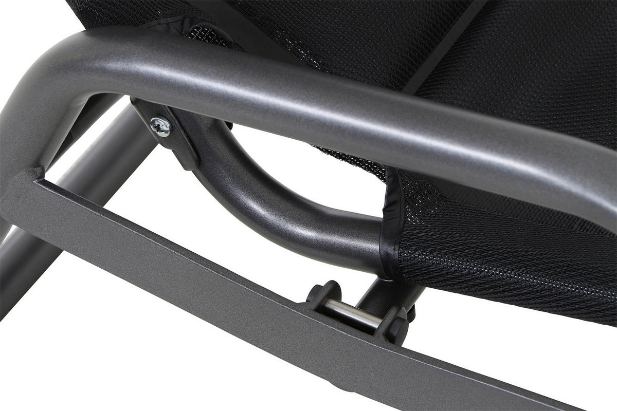 KIPPLIEGE  - Schwarz, KONVENTIONELL, Kunststoff/Metall (150/71/112cm) - Siena Garden