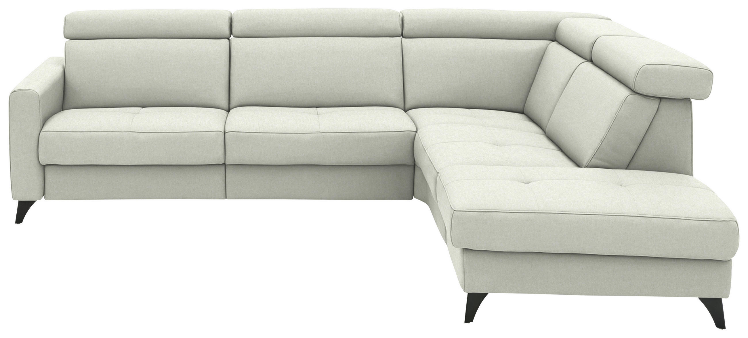 ECKSOFA Beldomo System in Flachgewebe Naturfarben  276/214 cm  - Schwarz/Naturfarben, KONVENTIONELL, Textil/Metall (276/214cm) - Beldomo System