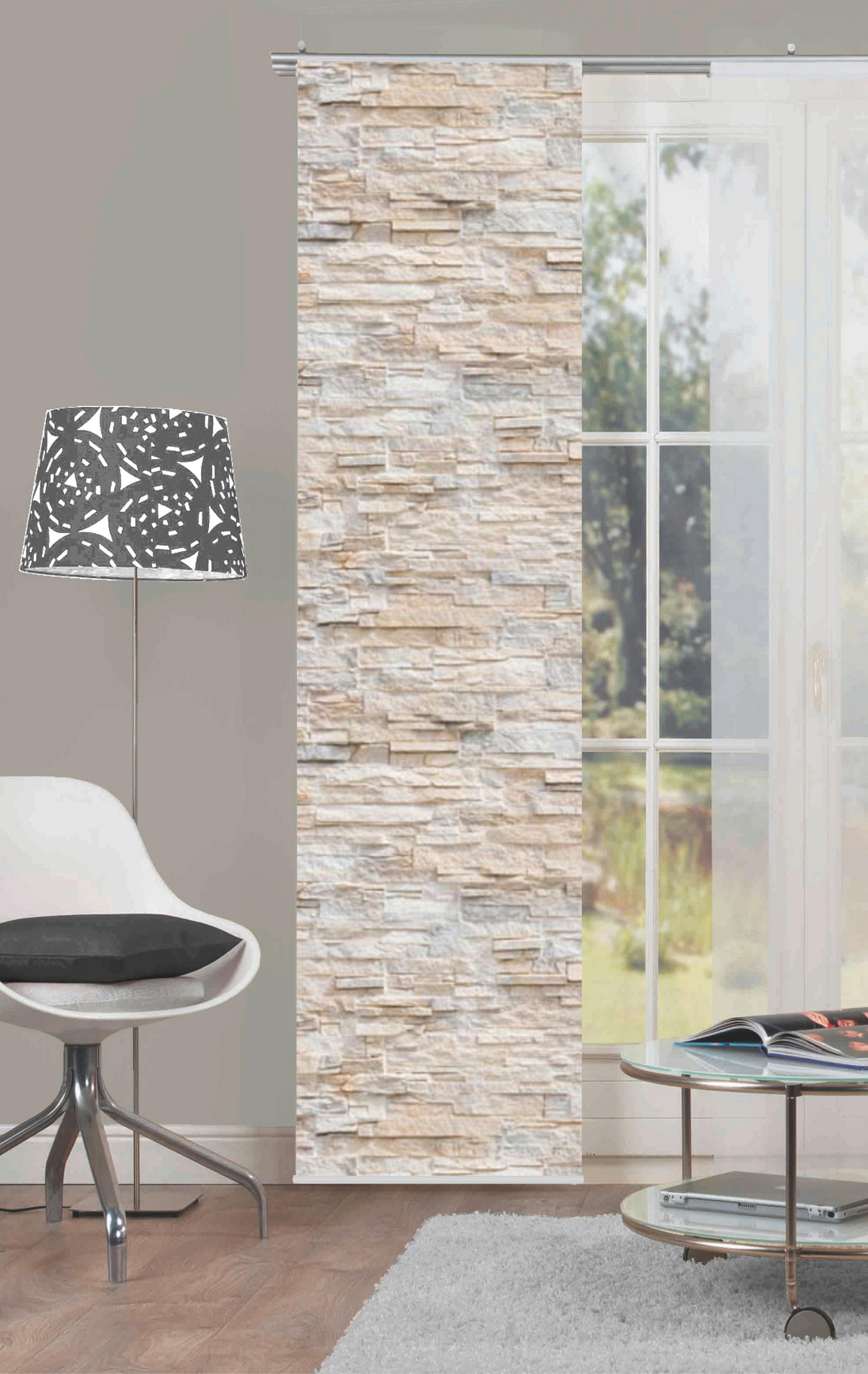 FLÄCHENVORHANG   blickdicht  60/245 cm   - Naturfarben, Design, Textil (60/245cm)