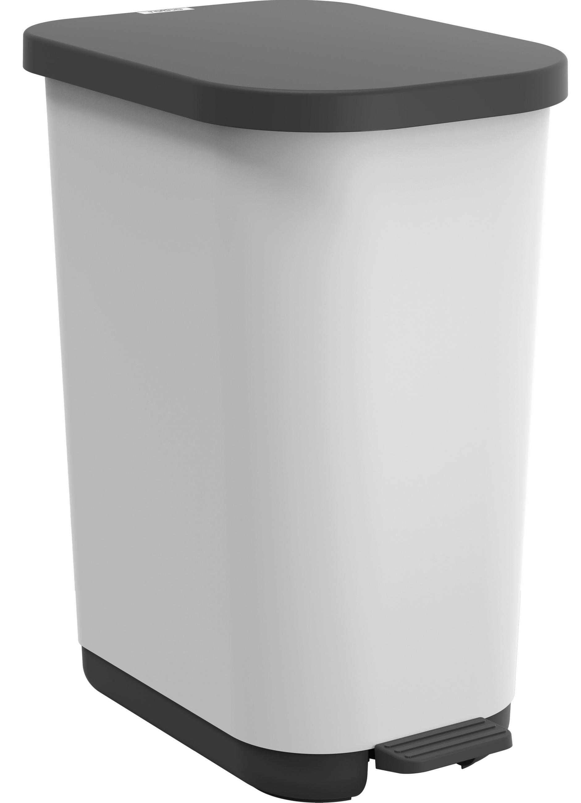 TRETEIMER Ribo 35 L  - Schwarz/Weiß, KONVENTIONELL, Kunststoff (40/28,5/51,3cm) - Rotho