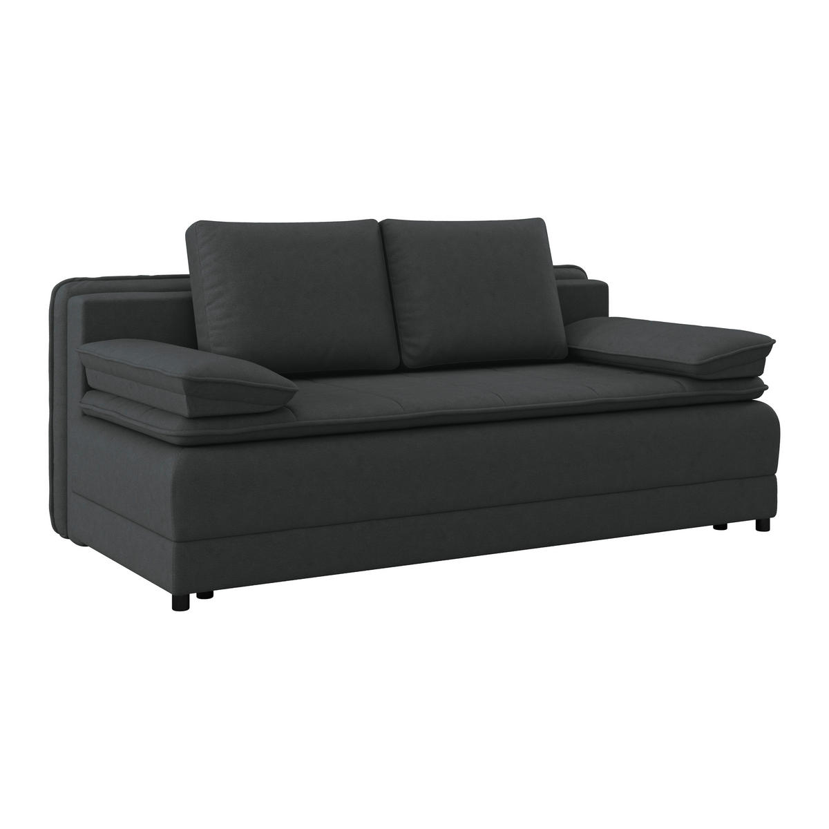 SCHLAFSOFA in Webstoff Graphitfarben  - Schwarz/Graphitfarben, Modern, Kunststoff/Textil (202/73-92/105cm) - MID.YOU