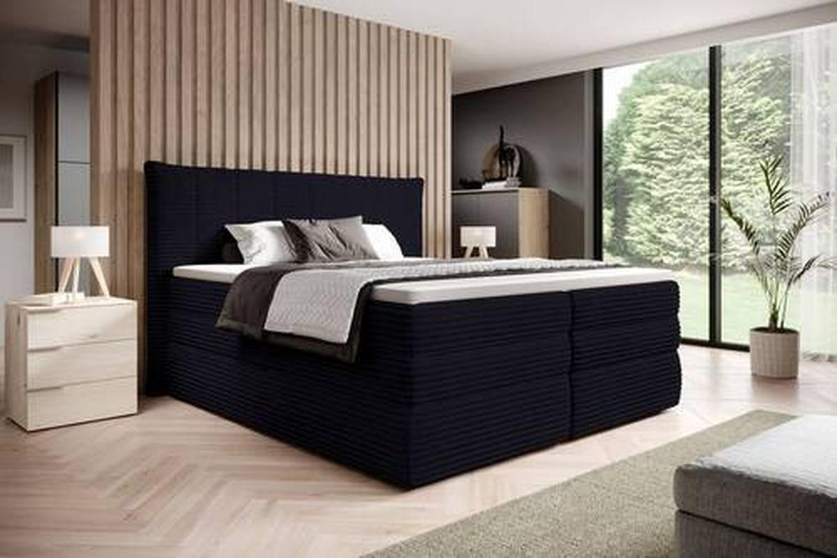 BOXSPRINGBETT 160/200 cm  in Schwarz  - Schwarz, Design, Kunststoff/Textil (160/200cm) - Esposa