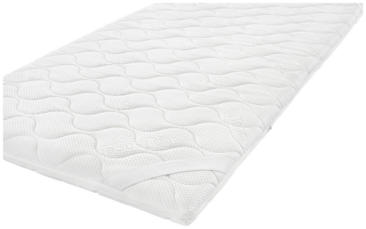 VRCHNÍ MATRACE, 90/200 cm - bílá, Basics, textil (90/200cm) - Novel