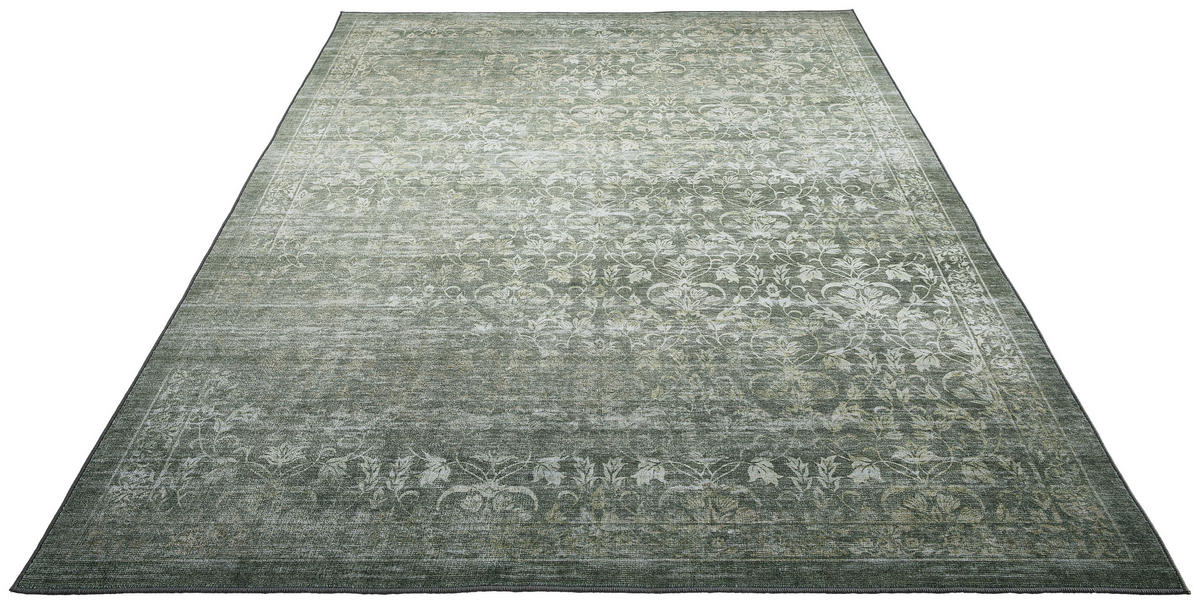 FLACHWEBETEPPICH  Wohnzimmer 160/230 cm Grau, Grün rechteckig  - Grau/Grün, Design, Kunststoff/Textil (160/230cm) - Novel
