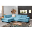 ECKSOFA in Cord Blau  - Blau/Schwarz, Design, Textil/Metall (242/313cm) - Xora