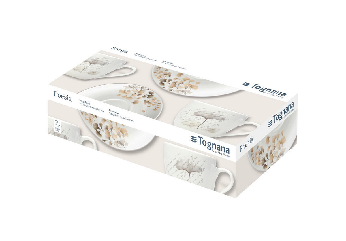 SET ZA ČAJ MADISON POESIA  - višebojno, Basics, keramika (44.5/19/8cm) - Tognana