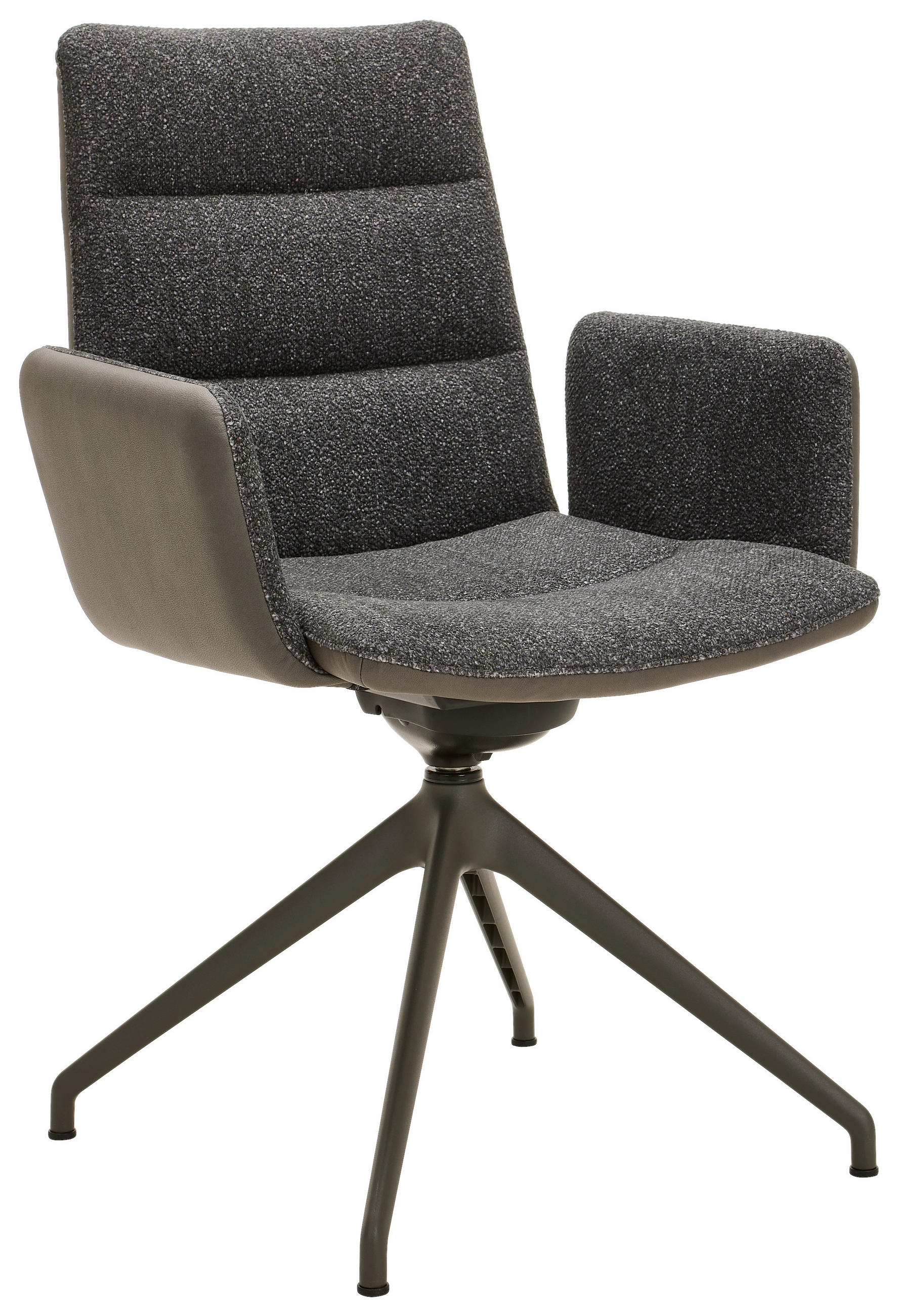 ARMLEHNSTUHL  in beflockt  - Dunkelgrau/Hellgrau, Design, Textil/Metall (61/91/62,5cm) - Bert Plantagie