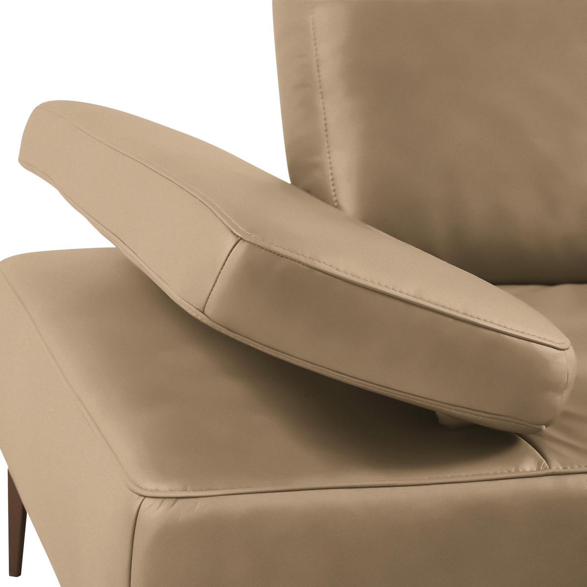 ECKSOFA in Echtleder Hellbraun  314/176 cm  - Hellbraun/Bronzefarben, Design, Leder/Holz (314/176cm) - Valnatura