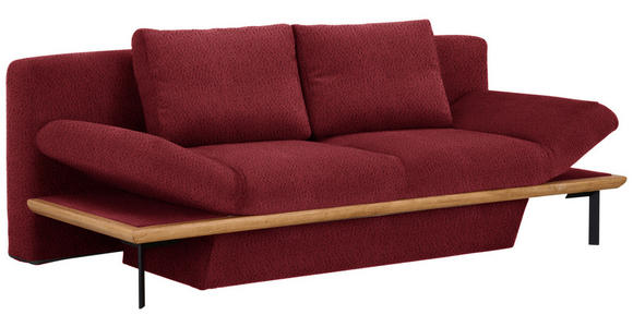 SCHLAFSOFA in Chenille Weinrot - Weinrot/Schwarz, MODERN, Holz/Textil (212/89/102cm) - Dieter Knoll