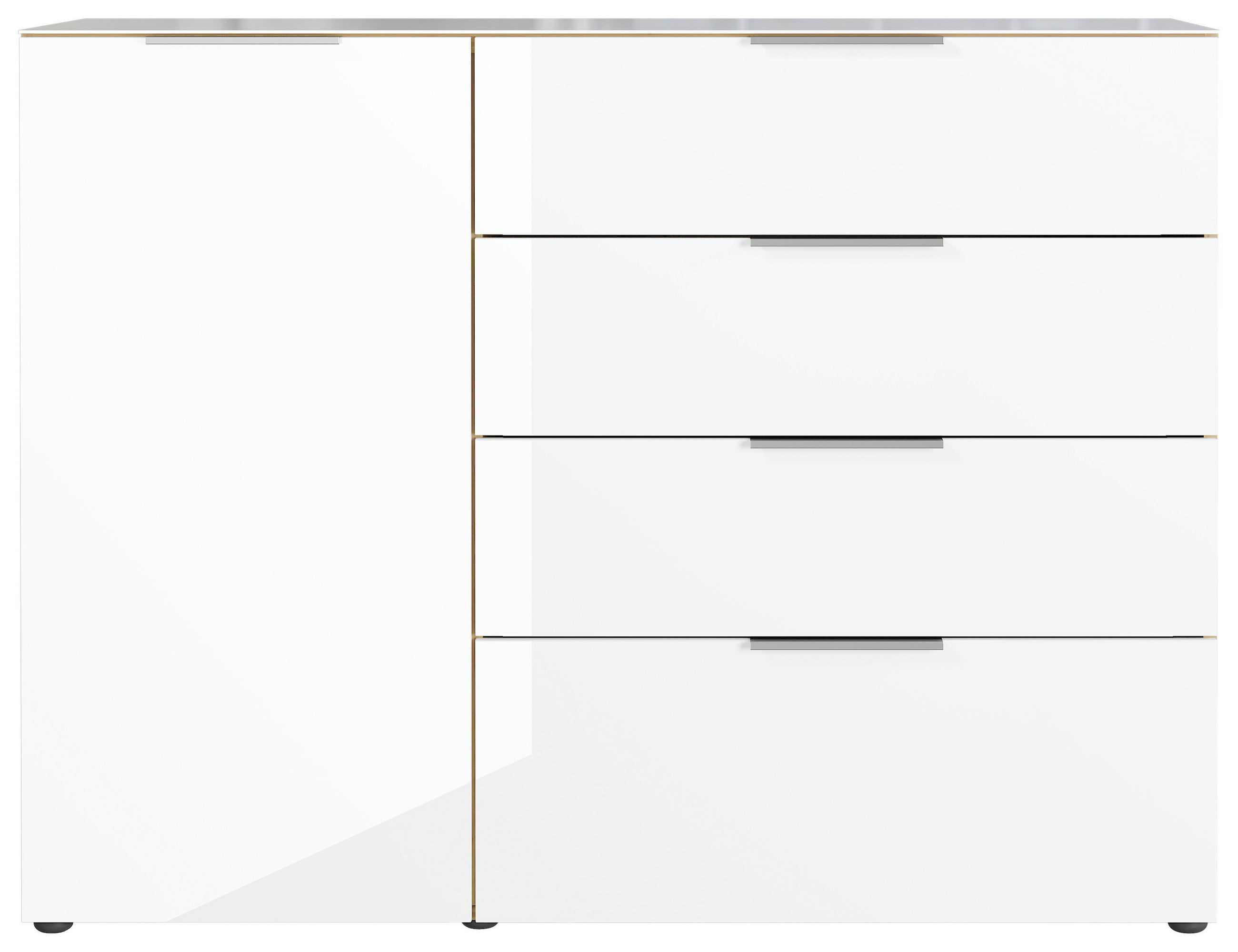 TÁLALÓSZEKRÉNY 134/102/42 cm  - króm/fekete, Modern, műanyag/faalapú anyag (134/102/42cm) - Premium Living