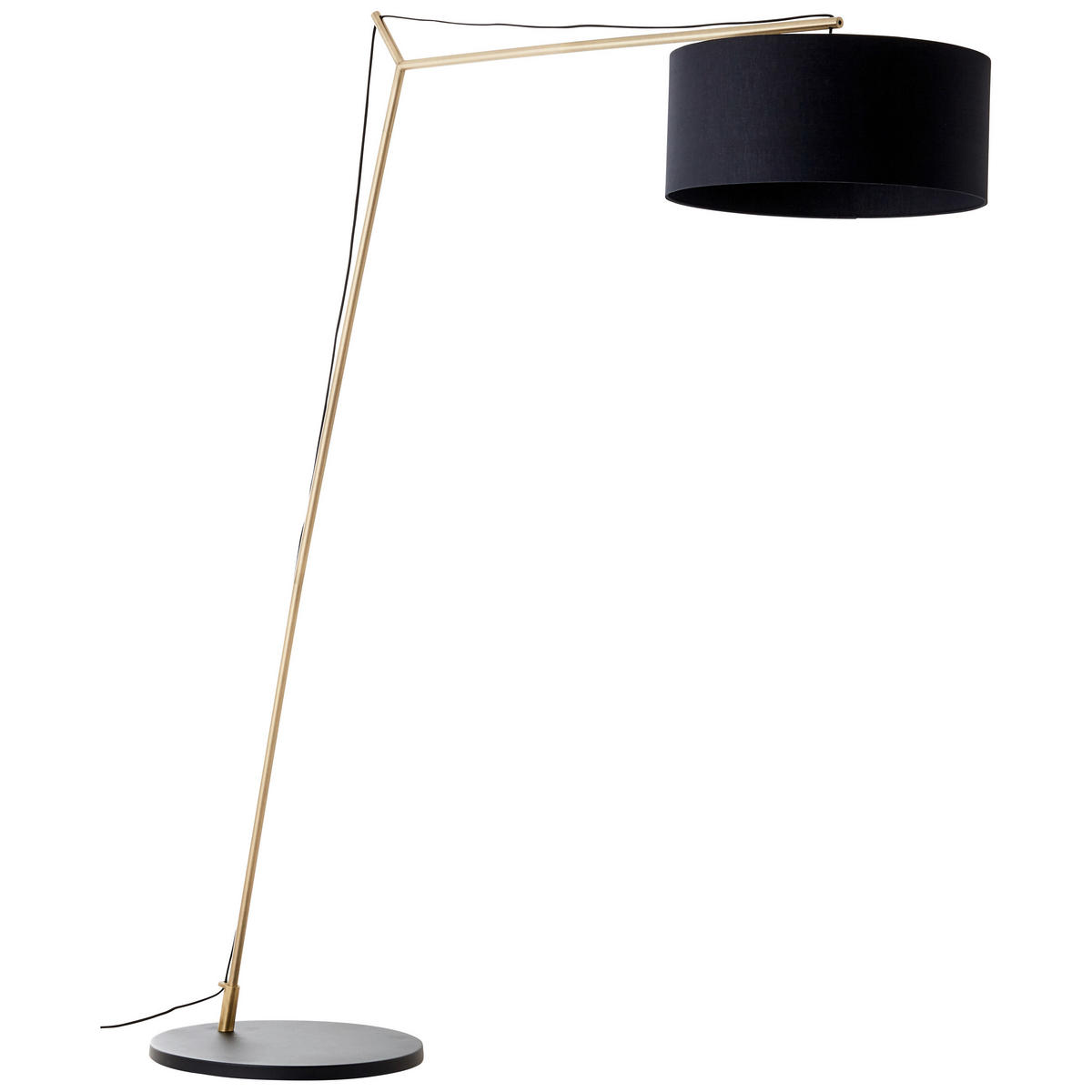 STOJEČA SVETILKA  Annice 160/193/50 cm            - črna/barve medenine, Trendi, kovina/tekstil (160/193/50cm)