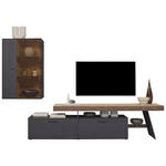 WOHNWAND  in Anthrazit, Eichefarben  311/196/44 cm  - Eichefarben/Anthrazit, Design, Glas/Holz (311/196/44cm) - Valnatura