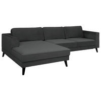 ECKSCHLAFSOFA in Velours Anthrazit  - Wengefarben/Anthrazit, Modern, Holz/Textil (167/277cm) - Trendmanufaktur