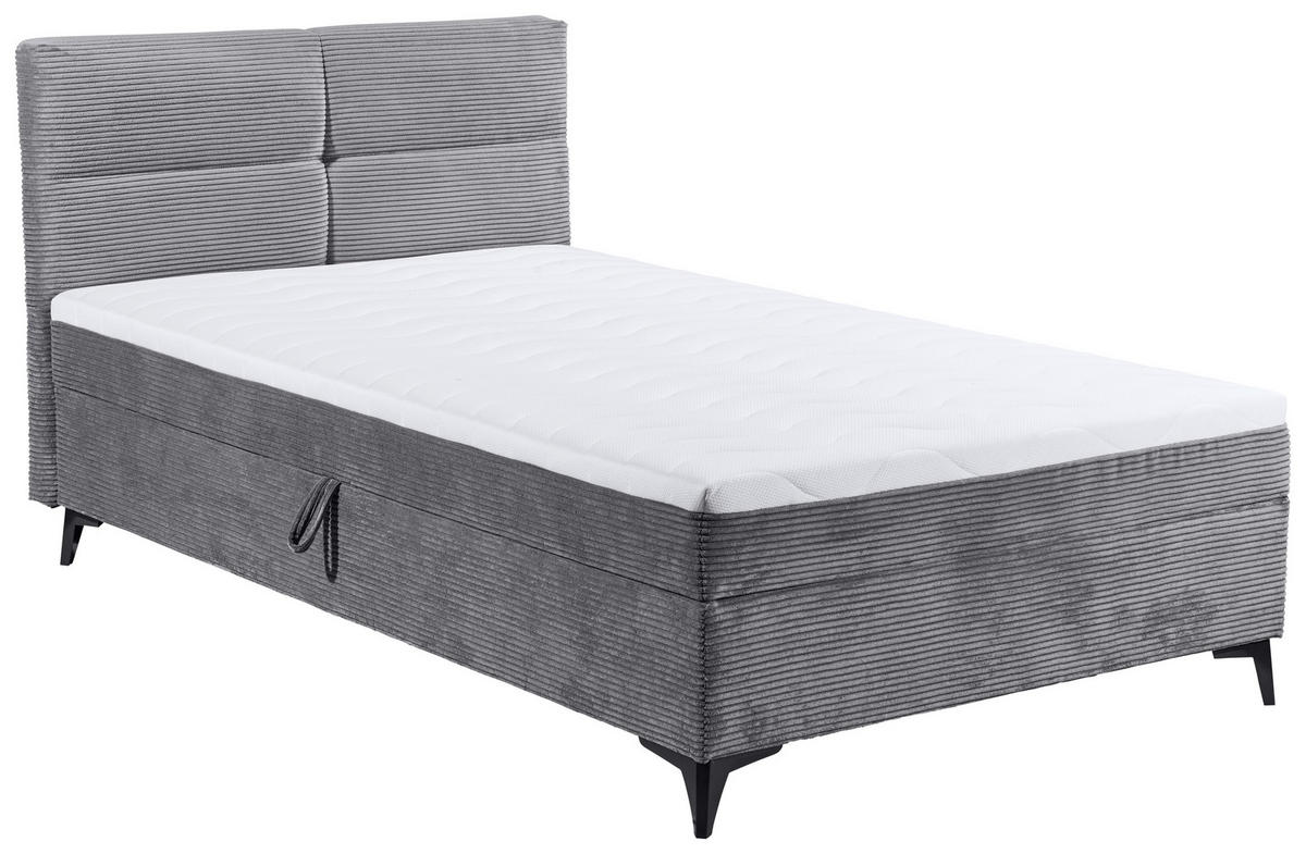 BOXBETT 120/200 cm  in Grau  - Schwarz/Grau, Modern, Holzwerkstoff/Kunststoff (120/200cm) - MID.YOU