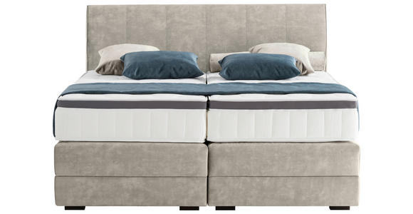 BOXSPRINGBETT 180/200 cm in Hellgrau - Wengefarben/Hellgrau, KONVENTIONELL, Holz/Textil (180/200cm) - Novel